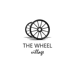 Cart wheel vehicle traditional logo design, farming wagon wood, cart wood rustic, traditional cart design. - obrazy, fototapety, plakaty