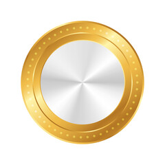 Naklejka premium Vector empty golden badge on white background