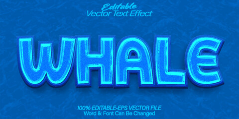 Whale Vector Text Effect Editable Alphabet Fish Animal Ocean Mammal