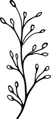 Floral Leaves Line Art Icons Nature