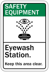 Eye wash station sign