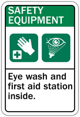 Eye wash station sign