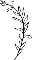 Floral Leaves Line Art Icons Nature