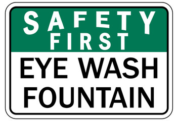 Eye wash station sign