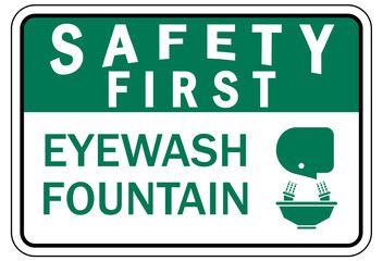 Eye wash station sign