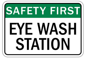 Eye wash station sign