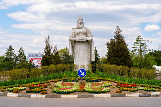 May 12, 2023 Balti, Moldova. Illustrative editorial. City flower beds
