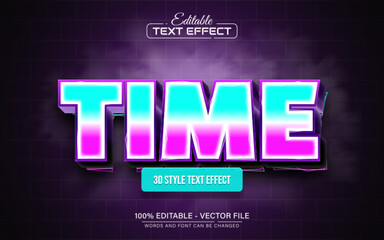 Obraz premium Time 3d text effect editable