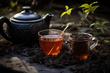 Foto op Aluminium Refreshing Black Tea in Nature's Embrace © Lucija