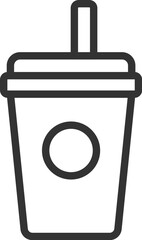 チルドカップ飲料のアイコン（線画）のイラスト