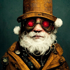 Portrait of steampunk Santa Claus
