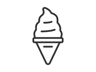 ソフトクリームのアイコン（線画）のイラスト