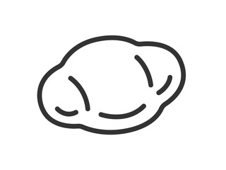 バターロールパンのアイコン（線画）のイラスト