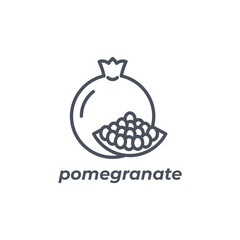Vector sign of the pomegranate symbol isolated on a white background. icon color editable.