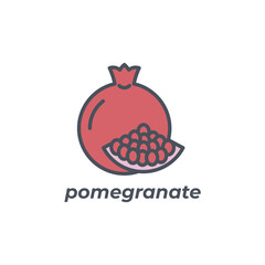 Vector sign of the pomegranate symbol isolated on a white background. icon color editable.
