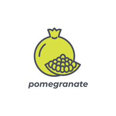 Vector sign of the pomegranate symbol isolated on a white background. icon color editable.