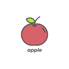 Vector sign of the apple symbol isolated on a white background. icon color editable.