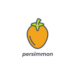 Vector sign of the persimmon symbol isolated on a white background. icon color editable.