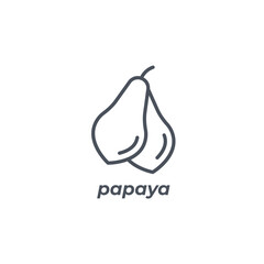 Vector sign of the papaya symbol isolated on a white background. icon color editable.