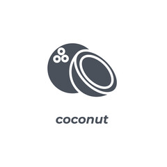Vector sign of the coconut symbol isolated on a white background. icon color editable.