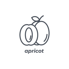 Vector sign of the apricot symbol isolated on a white background. icon color editable.