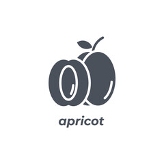 Vector sign of the apricot symbol isolated on a white background. icon color editable.