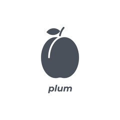 Vector sign of the plum symbol isolated on a white background. icon color editable.