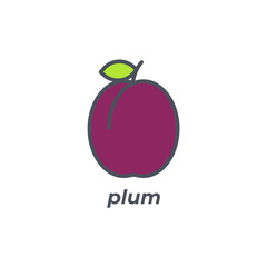 Vector sign of the plum symbol isolated on a white background. icon color editable.