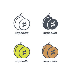 Vector sign of the sapodilla symbol isolated on a white background. icon color editable.