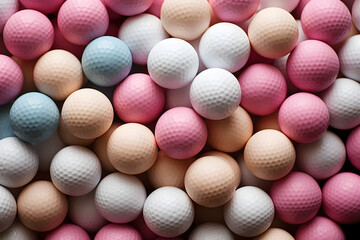 Covered background of golf balls