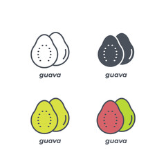 Vector sign of the guava symbol isolated on a white background. icon color editable.