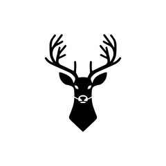 Obrazy na Plexi  Głowa jelenia. Czarna sylwetka w minimalistycznym stylu.