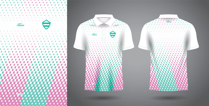 abstract soft green and pink polo sport shirt sublimation jersey template