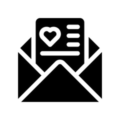 love letter glyph icon