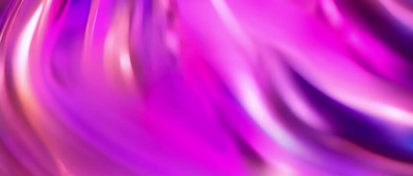 3D Animation - Abstract colorful background of a looping animated iridescent reflective material with swirling texture