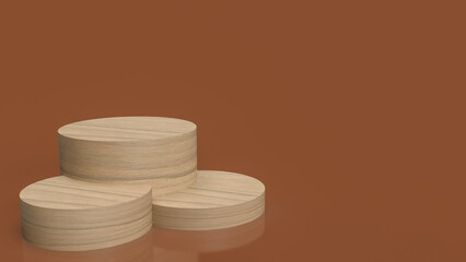 The wood podium product stand for advertising or presentation concept 3d rendering.