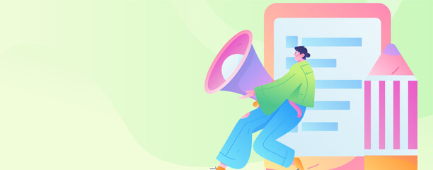 Invite friends to conduct questionnaire flat vector concept operation hand drawn illustration
