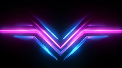 3d rendering neon blue pink glowing up arrow abstract background - obrazy, fototapety, plakaty
