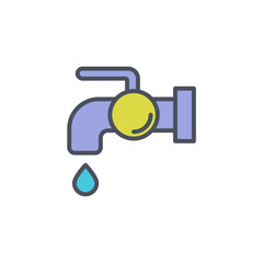 Vector sign of the water supply symbol isolated on a white background. icon color editable.