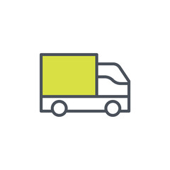 Vector sign of the delivery symbol isolated on a white background. icon color editable.