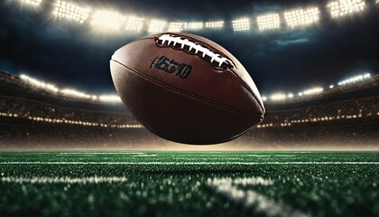 Stadium scene with American football - sports field, game day atmosphere