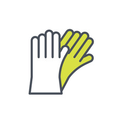 Vector sign of the gloves symbol isolated on a white background. icon color editable.