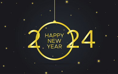 Happy New Year 2024. Seasons Greeting. Vector Design.