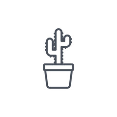 Vector sign of the cactus symbol isolated on a white background. icon color editable.