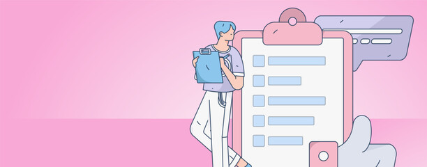 Invite friends to conduct questionnaire flat vector concept operation hand drawn illustration
