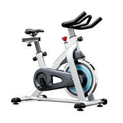 workout/gym equipment: white exercise bike isolated on white background