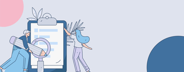 Invite friends to conduct questionnaire flat vector concept operation hand drawn illustration
