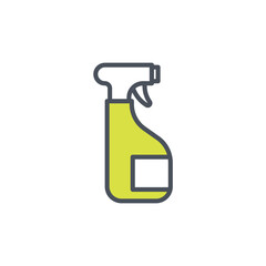 Vector sign of the spray bottle symbol isolated on a white background. icon color editable.