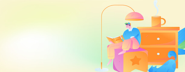 Naklejka premium Home indoor character scene flat vector concept operation hand drawn illustration 