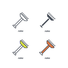 Vector sign of the rake symbol isolated on a white background. icon color editable.